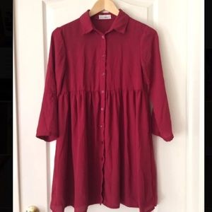 Cranberry chiffon dress